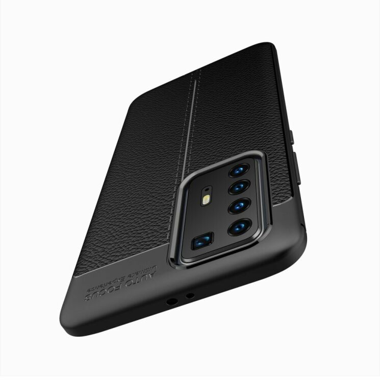 Защитный чехол Deexe Leather Cover для Huawei P40 Pro - Black: фото 4 из 14