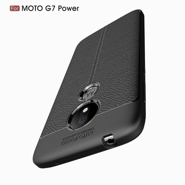 Защитный чехол Deexe Leather Cover для Motorola Moto G7 Power (XT1955) - Black: фото 3 из 17