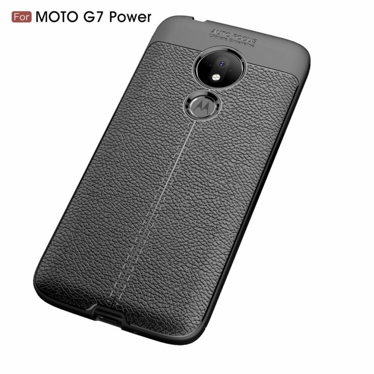 Защитный чехол Deexe Leather Cover для Motorola Moto G7 Power (XT1955) - Black: фото 5 из 17
