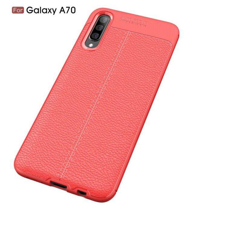 Защитный чехол Deexe Leather Cover для Samsung Galaxy A70 (A705) - Red: фото 2 из 12