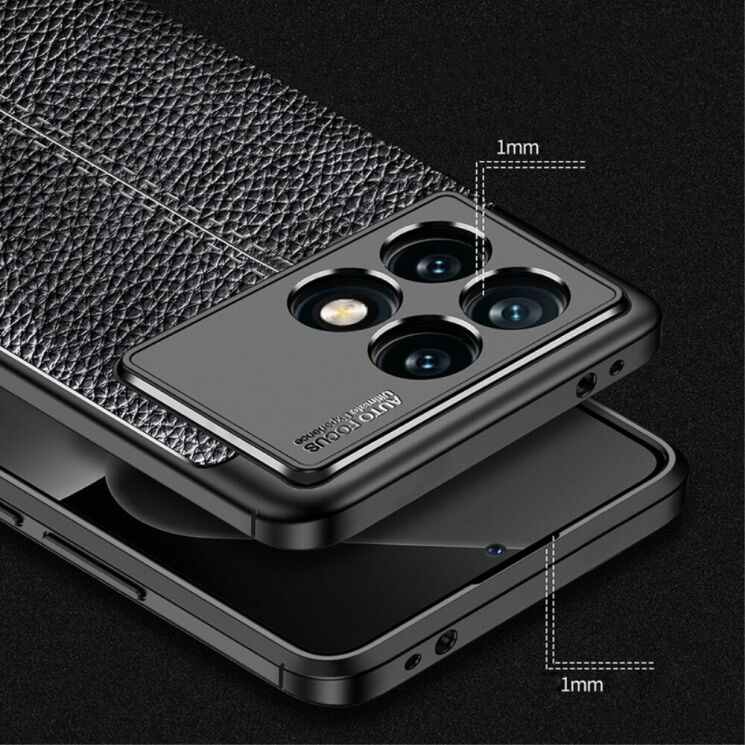 Защитный чехол Deexe Leather Cover для Xiaomi Poco F6 Pro - Black: фото 5 из 10