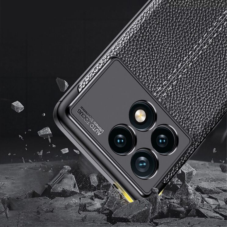 Защитный чехол Deexe Leather Cover для Xiaomi Poco F6 Pro - Black: фото 6 из 10