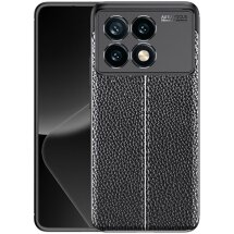 Защитный чехол Deexe Leather Cover для Xiaomi Poco F6 Pro - Black: фото 1 из 10