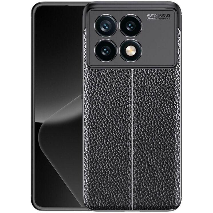 Защитный чехол Deexe Leather Cover для Xiaomi Poco F6 Pro - Black: фото 1 из 10