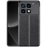 Силіконовий (TPU) чохол Deexe Leather Cover для Xiaomi Poco F6 Pro - Black: фото 1 з 10