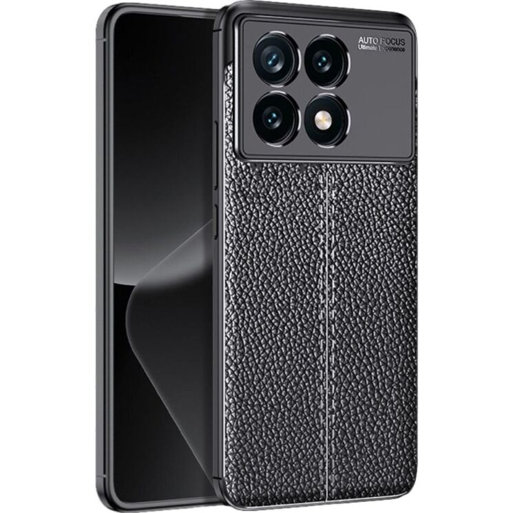 Защитный чехол Deexe Leather Cover для Xiaomi Poco F6 Pro - Black: фото 2 из 10