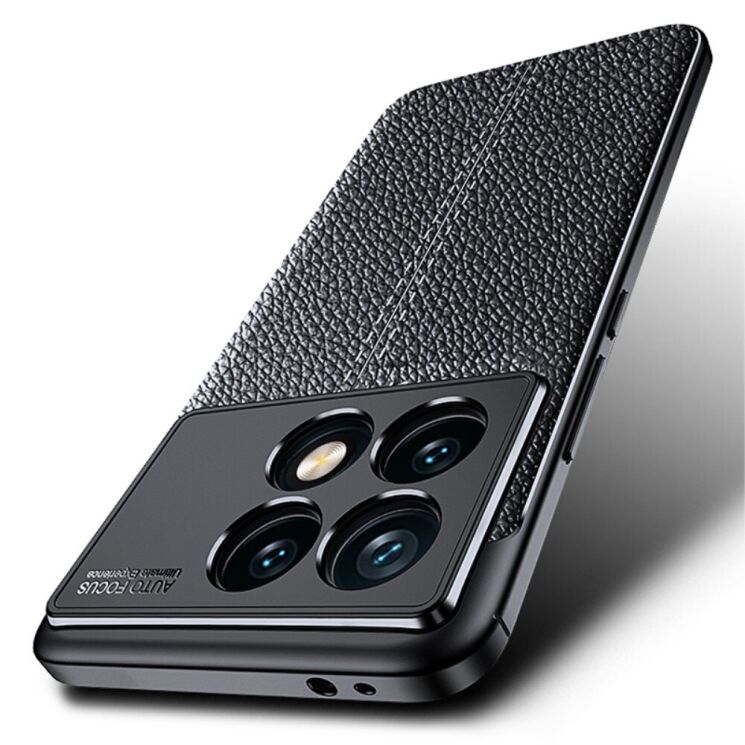 Защитный чехол Deexe Leather Cover для Xiaomi Poco F6 Pro - Black: фото 3 из 10