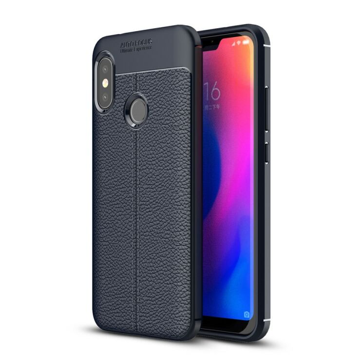 Защитный чехол Deexe Leather Cover для Xiaomi Redmi 6 Pro / Mi A2 Lite - Dark Blue: фото 1 из 10