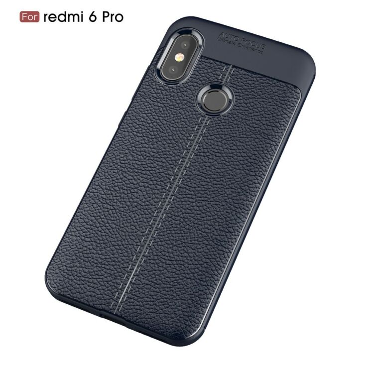 Защитный чехол Deexe Leather Cover для Xiaomi Redmi 6 Pro / Mi A2 Lite - Dark Blue: фото 2 из 10