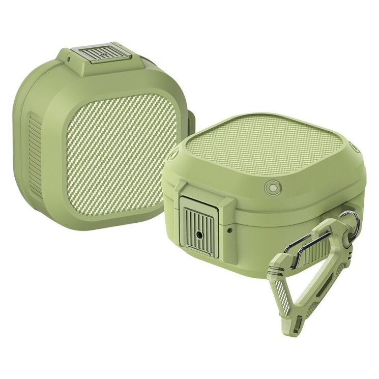 Защитный чехол Deexe Lock Design для Samsung Galaxy Buds Live / Buds Pro / Buds 2 / Buds 2 Pro / Buds FE - Army Green: фото 1 из 7