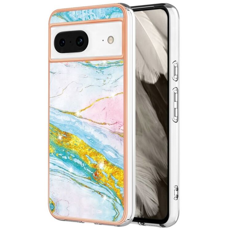 Защитный чехол Deexe Marble Style для Google Pixel 8 - Light Green: фото 1 из 6