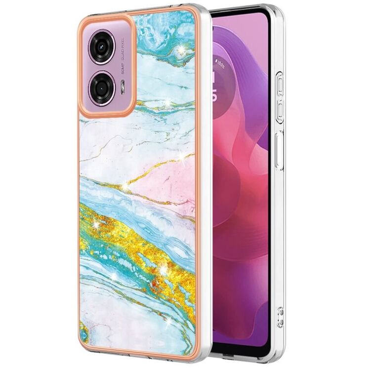 Защитный чехол Deexe Marble Style для Motorola Moto G24 / G04 / G04s / E14 - Light Green: фото 1 из 6