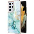 Защитный чехол Deexe Marble Style для Samsung Galaxy S21 Ultra (G998) - Green (300916G)
