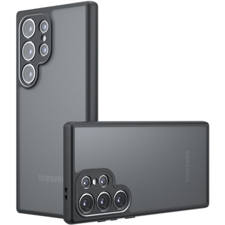 Захисний чохол Deexe Matte Skin для Samsung Galaxy S23 Ultra (S918) - Transparent / Black: фото 1 з 14