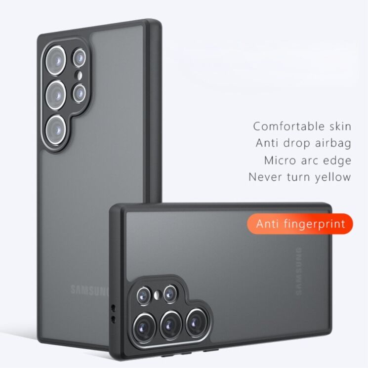 Захисний чохол Deexe Matte Skin для Samsung Galaxy S23 Ultra (S918) - Transparent / Black: фото 2 з 14