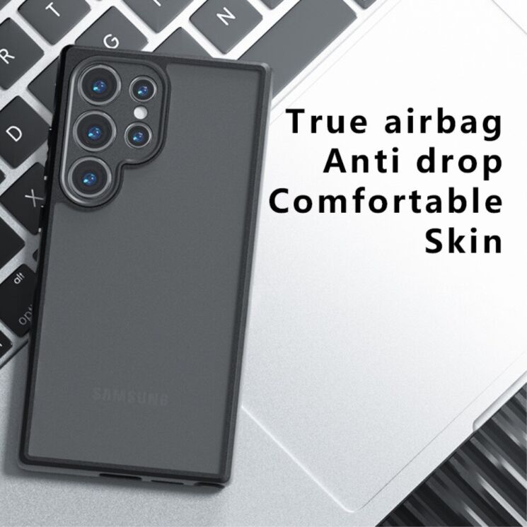 Захисний чохол Deexe Matte Skin для Samsung Galaxy S23 Ultra (S918) - Transparent / Black: фото 11 з 14