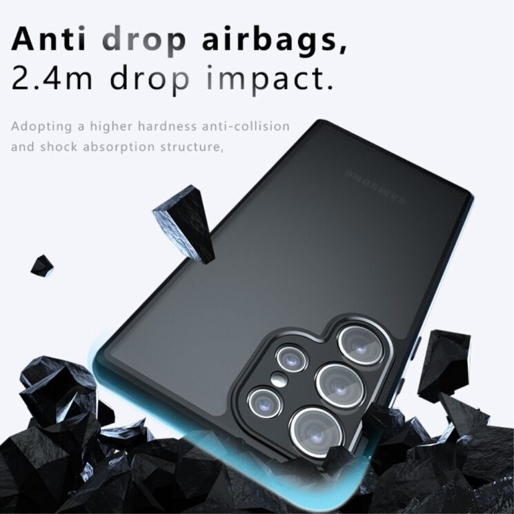 Захисний чохол Deexe Matte Skin для Samsung Galaxy S23 Ultra (S918) - Transparent / Black: фото 3 з 14