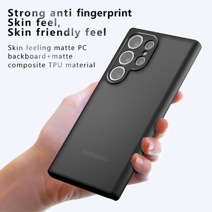 Захисний чохол Deexe Matte Skin для Samsung Galaxy S23 Ultra (S918) - Transparent / Black: фото 7 з 14