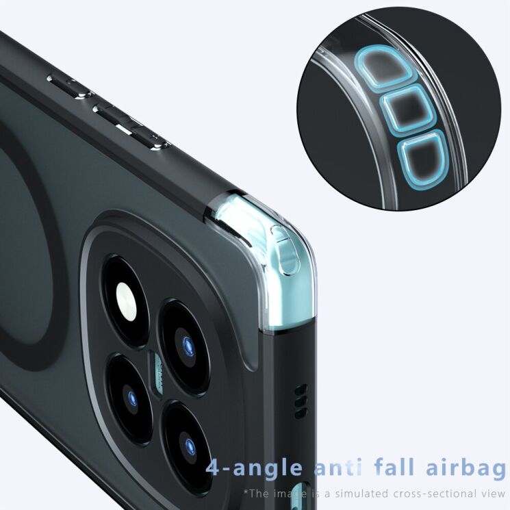 Захисний чохол Deexe Matte Skin Kickstand with MagSafe для Xiaomi Redmi Note 15 Pro Plus / Poco M8 Pro 5G - Transparent Black: фото 7 з 13