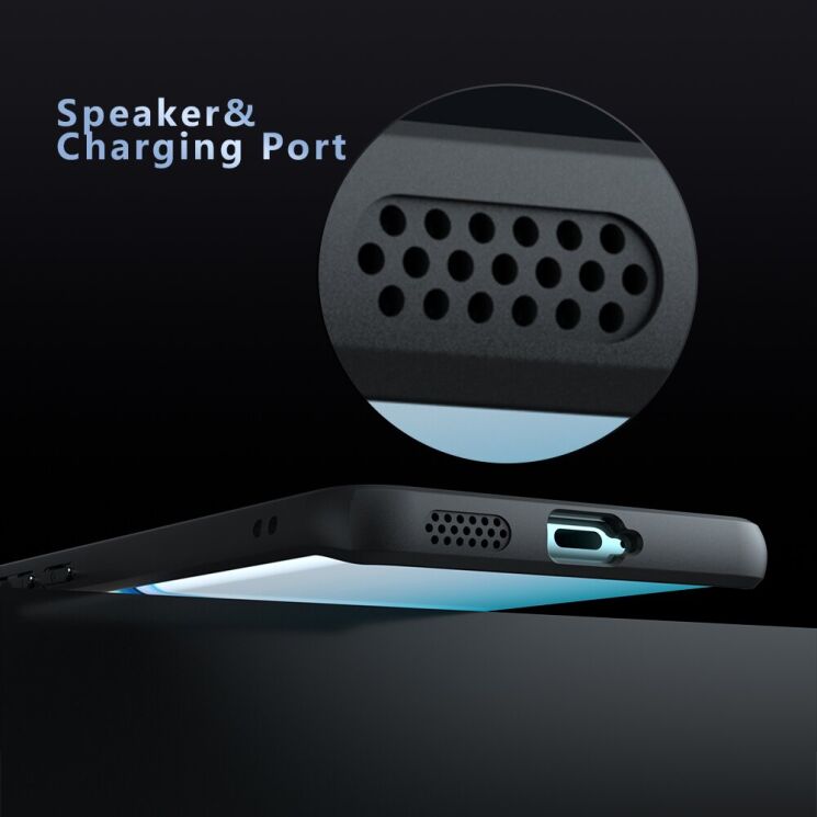 Захисний чохол Deexe Matte Skin Kickstand with MagSafe для Xiaomi Redmi Note 15 Pro Plus / Poco M8 Pro 5G - Transparent Black: фото 8 з 13