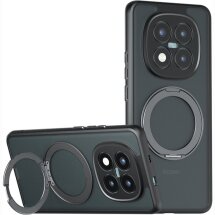 Захисний чохол Deexe Matte Skin Kickstand with MagSafe для Xiaomi Redmi Note 15 Pro Plus / Poco M8 Pro 5G - Transparent Black: фото 1 з 13