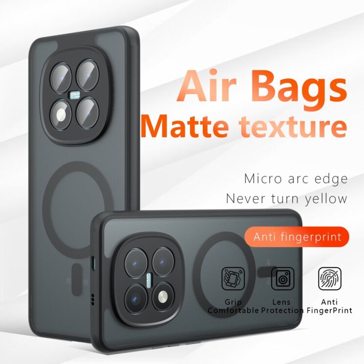 Защитный чехол Deexe Matte Skin with MagSafe для Xiaomi Redmi Note 15 Pro Plus / Poco M8 Pro 5G - Black: фото 3 из 11