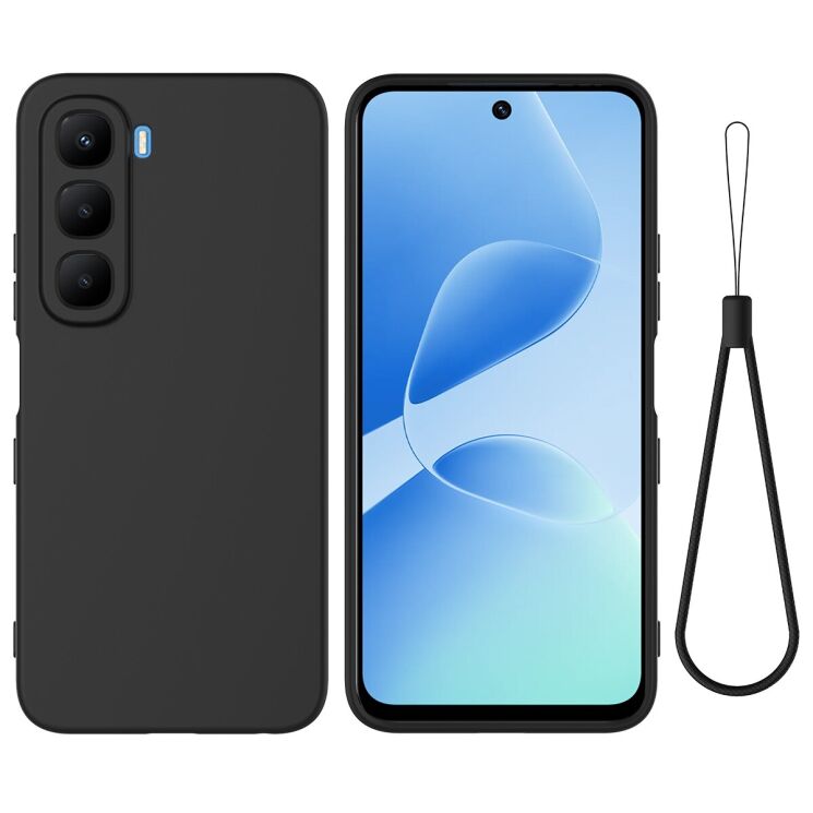 Захисний чохол Deexe Silicone Case для Infinix Hot 60 Pro - Black: фото 1 з 9