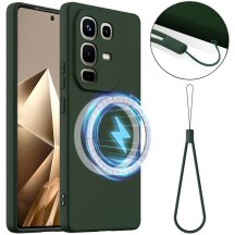 Защитный чехол Deexe Silicone Case with MagSafe для Infinix Note 50 / Note 50 Pro - Dark Green: фото 1 из 8