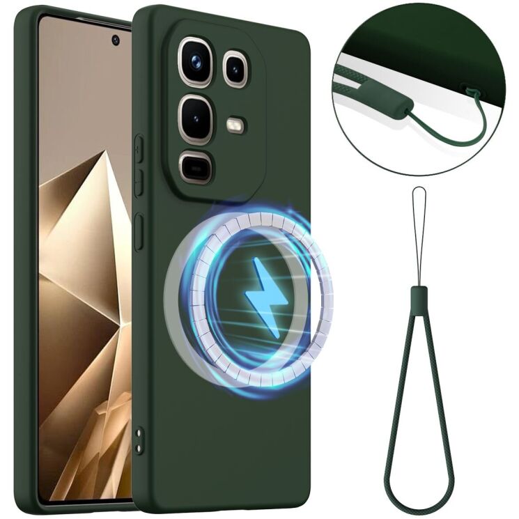 Защитный чехол Deexe Silicone Case with MagSafe для Infinix Note 50 / Note 50 Pro - Dark Green: фото 1 из 8