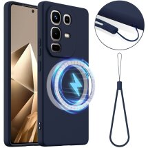 Захисний чохол Deexe Silicone Case with MagSafe для Infinix Note 50 Pro Plus - Dark Blue: фото 1 з 8