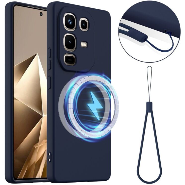 Захисний чохол Deexe Silicone Case with MagSafe для Infinix Note 50 Pro Plus - Dark Blue: фото 1 з 8