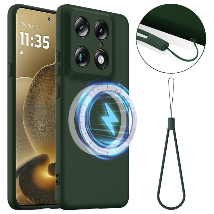 Защитный чехол Deexe Silicone Case with MagSafe для Motorola Signature - Dark Green: фото 1 из 9