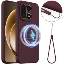 Защитный чехол Deexe Silicone Case with MagSafe для OnePlus 15 - Wine Red: фото 1 из 9