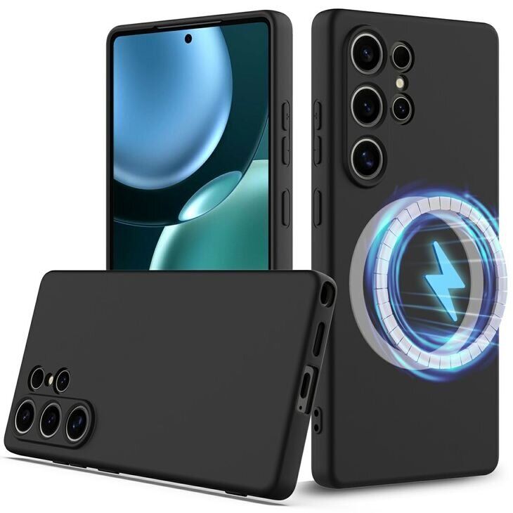 Захисний чохол Deexe Silicone Case with MagSafe для Samsung Galaxy S25 Ultra (S938) - Black: фото 2 з 9