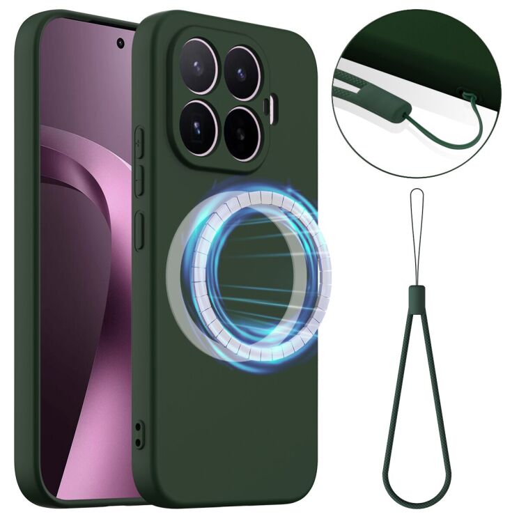 Защитный чехол Deexe Silicone Case with MagSafe для Xiaomi 17T - Dark Green: фото 1 из 9