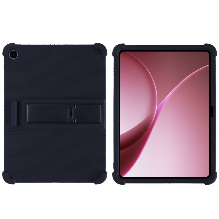 Захисний чохол Deexe Silicone Kickstand для OnePlus Pad Go 2 - Black: фото 2 з 8