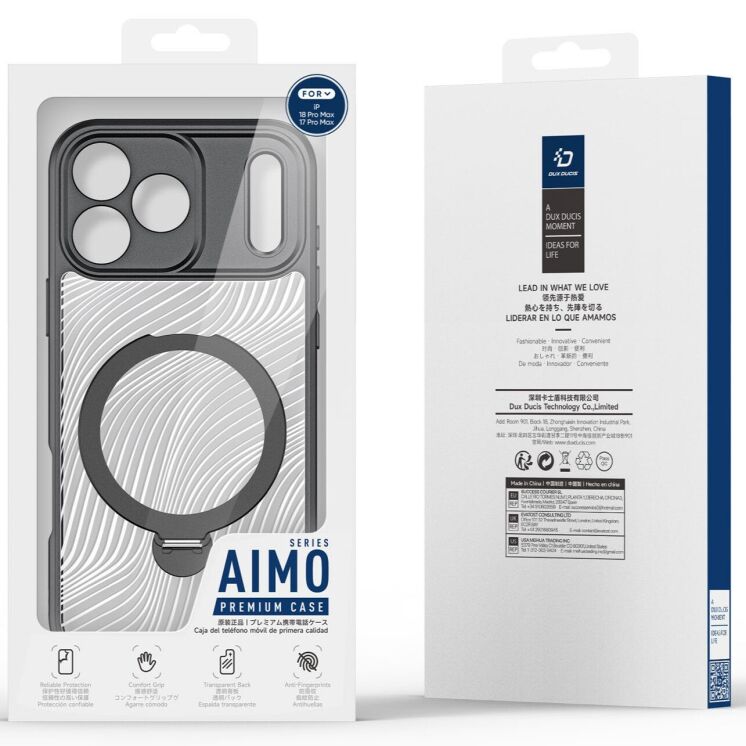 Захисний чохол DUX DUCIS Aimo Mag Series with Folding Stand для iPhone 18 Pro Max - Black: фото 9 з 9