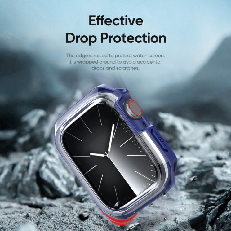 Защитный чехол Dux Ducis Tamo Series для Apple Watch 41 mm (7 / 8 / 9 Series) - Transparent Blue: фото 7 из 11