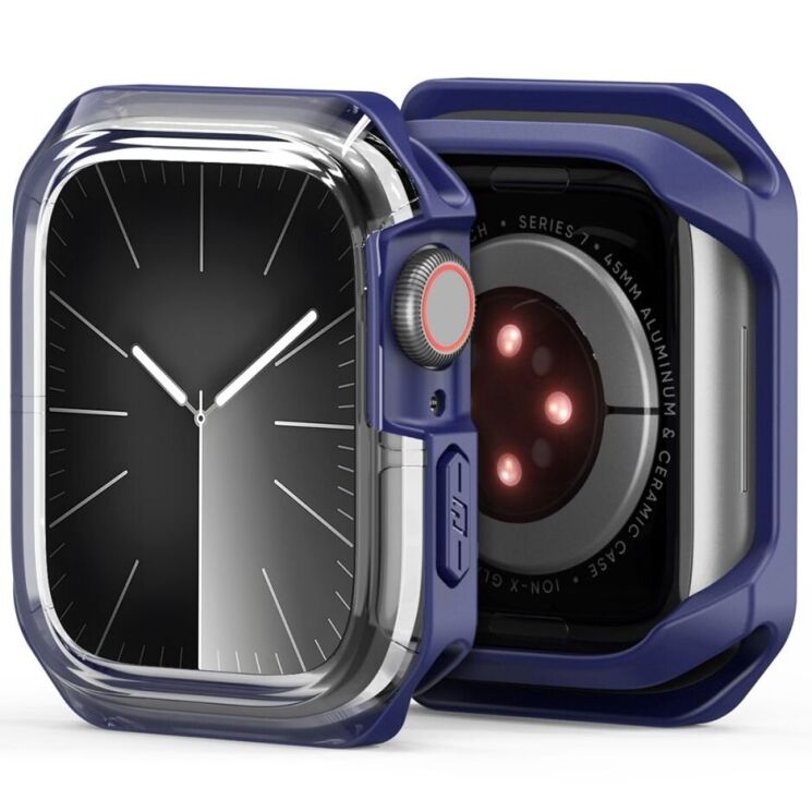 Защитный чехол Dux Ducis Tamo Series для Apple Watch 41 mm (7 / 8 / 9 Series) - Transparent Blue: фото 2 из 11