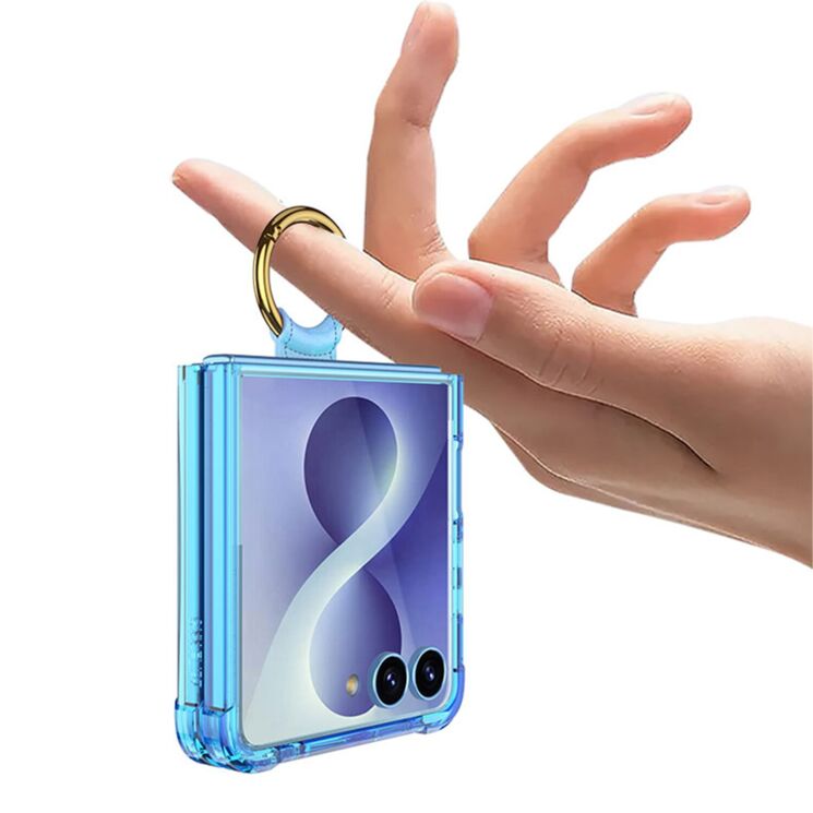Защитный чехол GKK Aero Pulse для Samsung Galaxy Flip 8 - Transparent Blue: фото 2 из 6