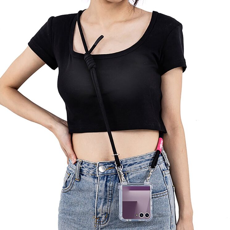 Захисний чохол GKK AirBag with Strap для Samsung Galaxy Flip 7 - Black: фото 3 з 5