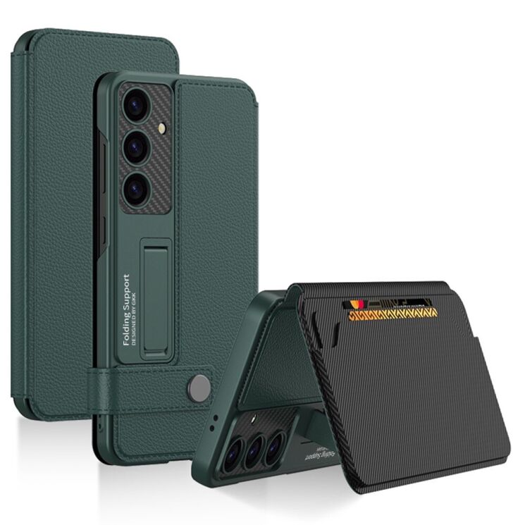 Защитный чехол GKK Card Holder для Samsung Galaxy S25 (S931) - Green: фото 1 из 8