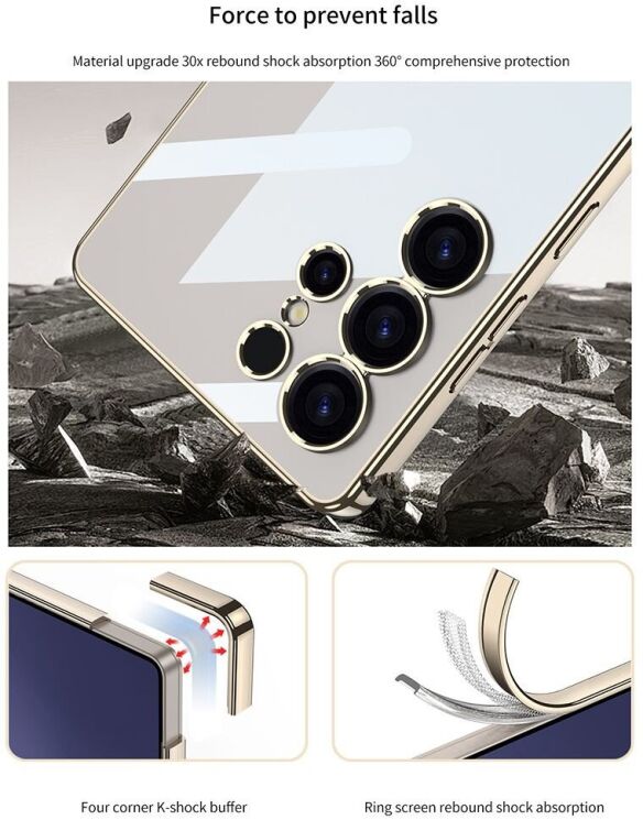 Защитный чехол GKK Space Frame для Samsung Galaxy S25 Ultra (S938) - Transparent: фото 6 из 9