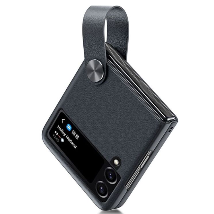 Защитный чехол GKK Strap Kickstand для Samsung Galaxy Flip 4 - Black: фото 1 из 6
