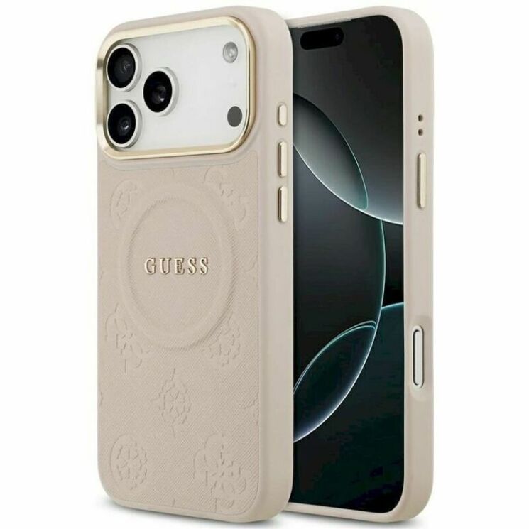 Захисний чохол Guess Peony Hot Stamp MagSafe для iPhone 17 Pro Max (GUHMP17XPSAMSECP) - Pink (411145P) Захисний чохол Guess Peony Hot Stamp MagSafe для iPhone 17 Pro Max (GUHMP17XPSAMSECP) - Pink: фото 1 з 4