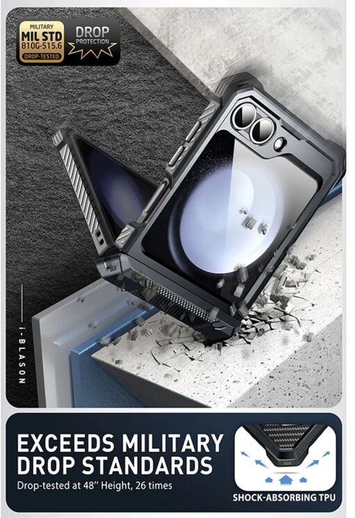 Защитный чехол i-Blason Armorbox by Supcase для Samsung Galaxy Flip 6 (843439147072) - Black: фото 6 из 13