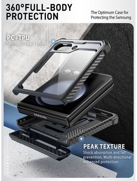 Защитный чехол i-Blason Armorbox by Supcase для Samsung Galaxy Flip 6 (843439147072) - Black: фото 10 из 13