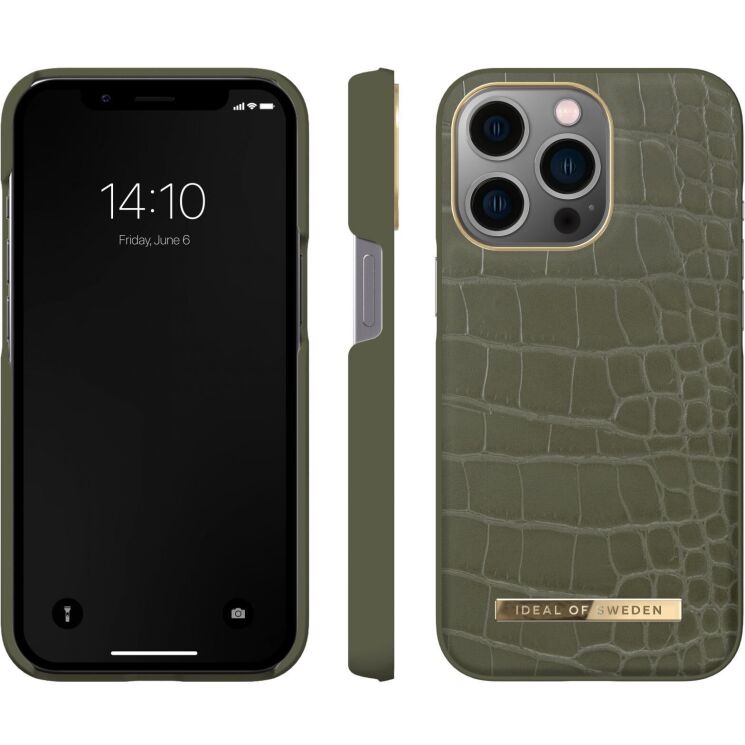 Захисний чохол iDeal Of Sweden Atelier Case для Apple iPhone 13 Pro - Khaki Croco: фото 2 з 3