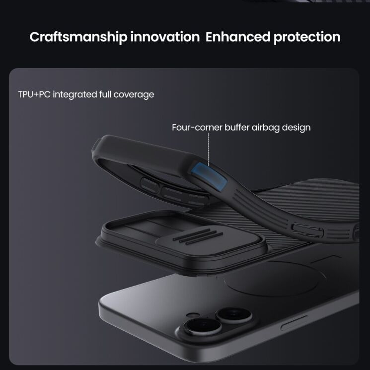 Защитный чехол NILLKIN CamShield Pro для Apple iPhone 17 - Black: фото 8 из 17