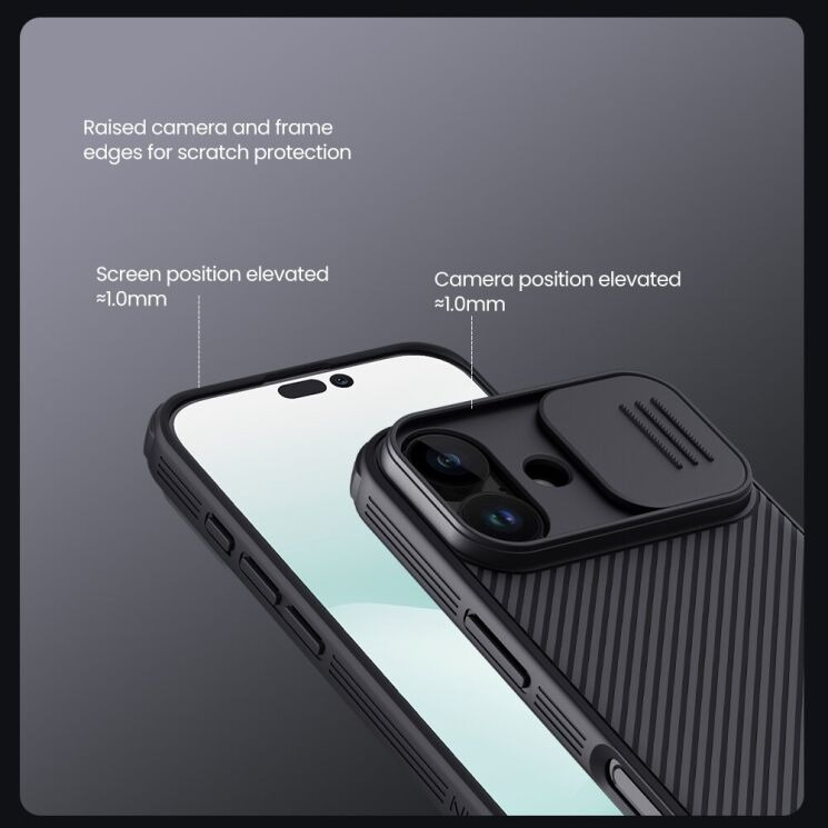 Защитный чехол NILLKIN CamShield Pro для Apple iPhone 17 - Black: фото 10 из 17